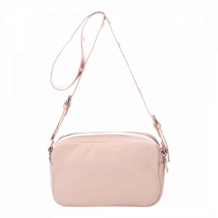 Light Pink Crossbody Leather Bag - BrandAlley