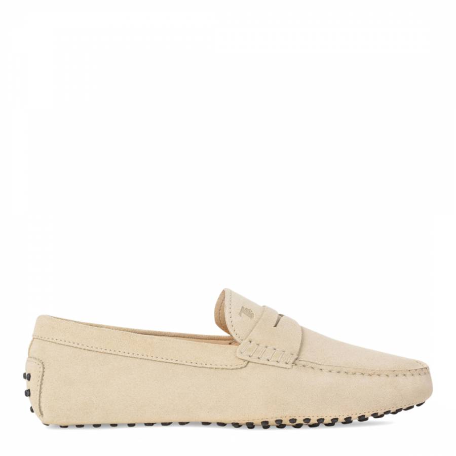 Cream Suede Gommini Loafers - BrandAlley
