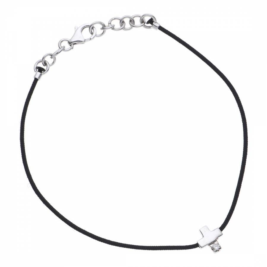 Black Diamond Nylon String Interlaced Cross Bracelet - BrandAlley
