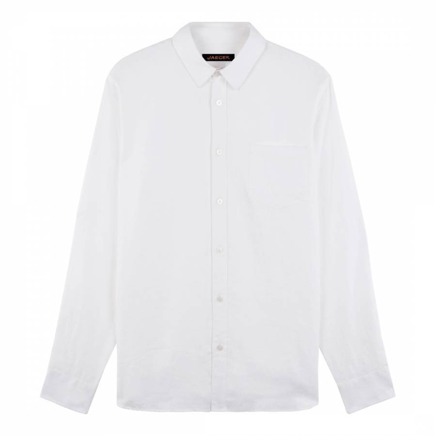 White Pure Linen Shirt - BrandAlley