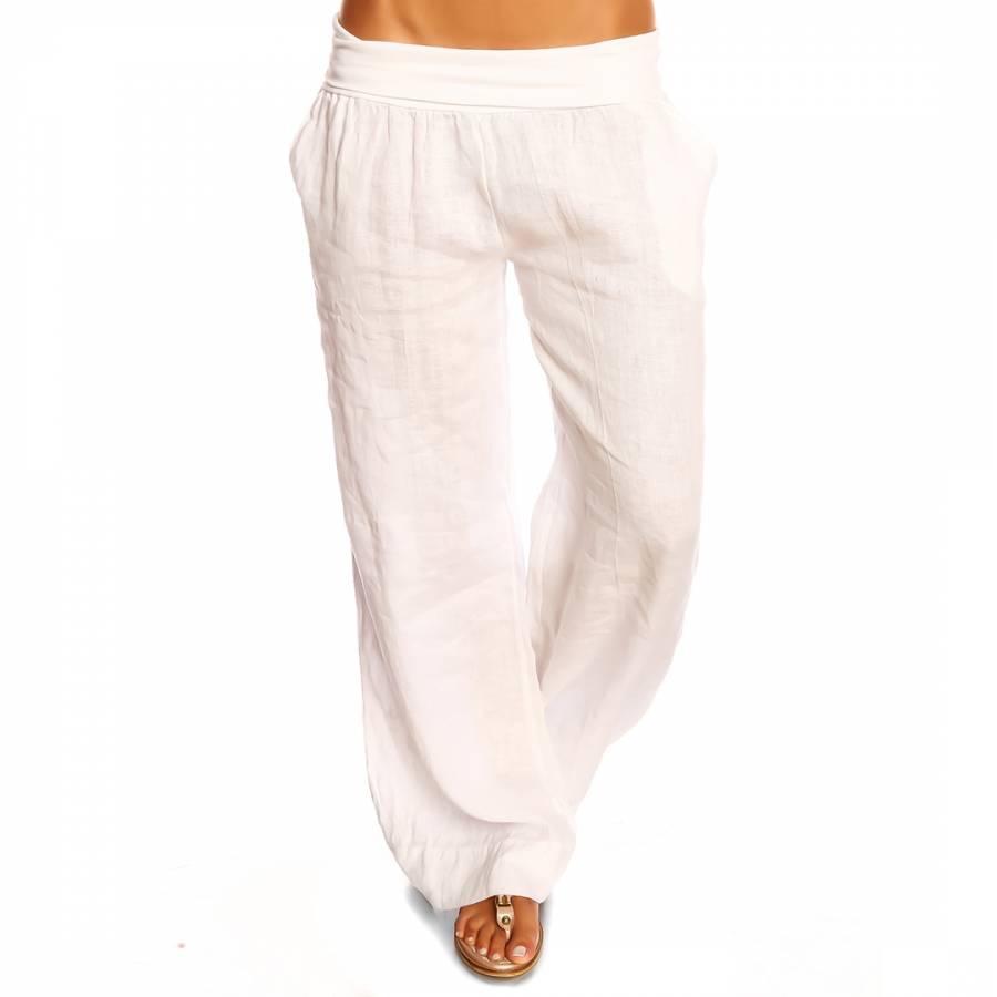 White Lea Linen Trousers - BrandAlley