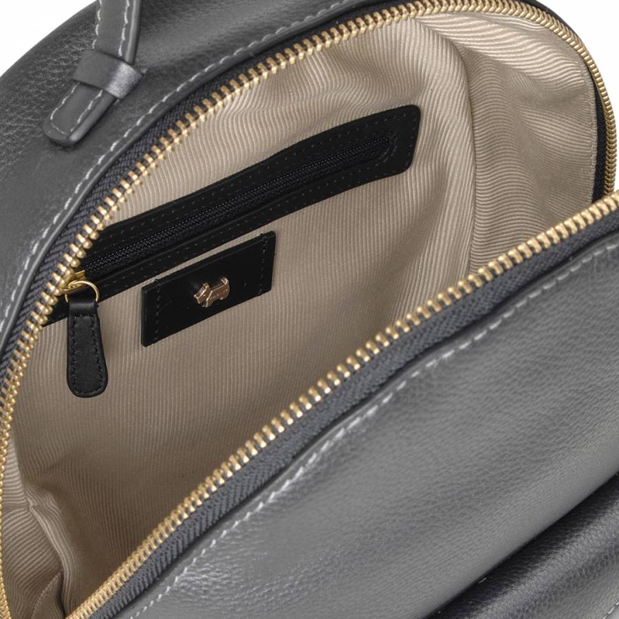 Silver Medium Leather Star Gazer Medium Ziptop Backpack - BrandAlley