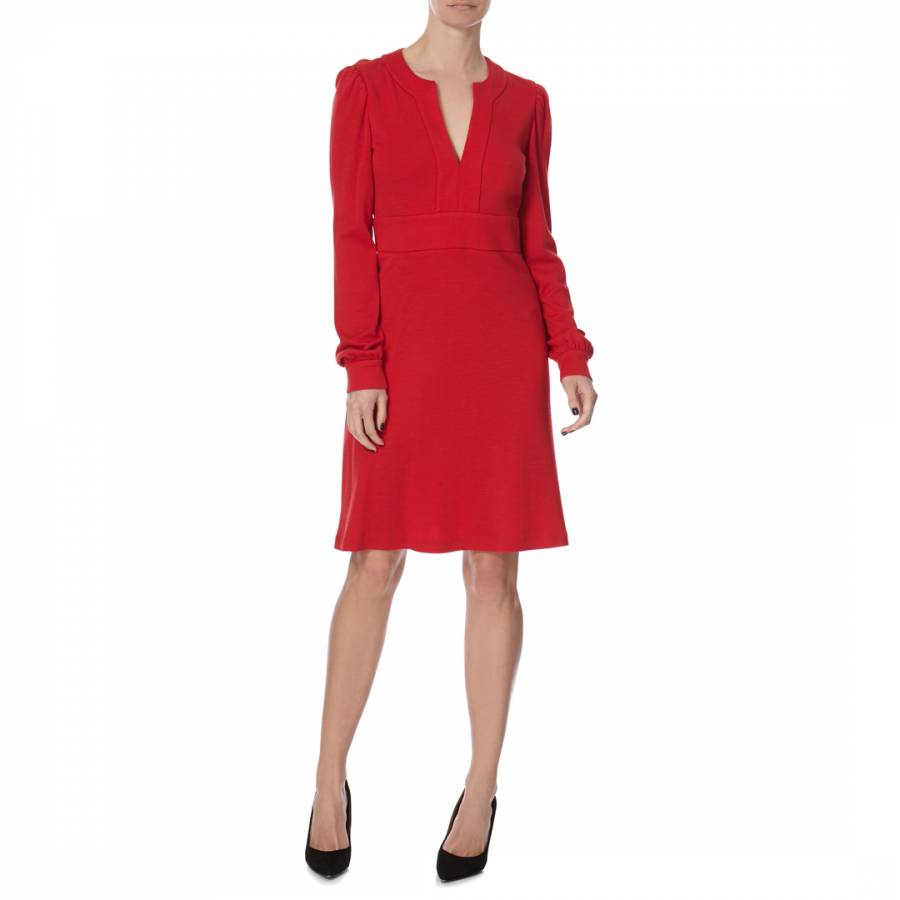 Red Wool Leyah Dress - BrandAlley