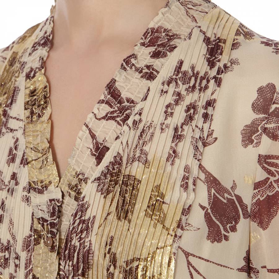Metallic Gold Silk Layla Dress - BrandAlley