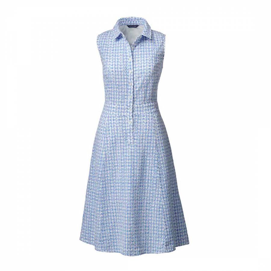 Blue Cotton Gingham Dress - BrandAlley