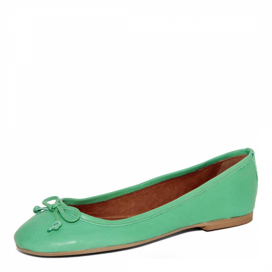 Mint Green Leather Ballet Flats - BrandAlley