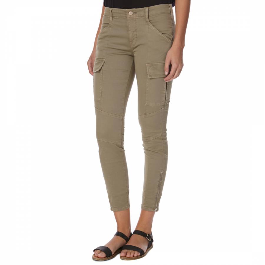 Green Houlihan Skinny Fit Stretch Cargo Trousers - BrandAlley