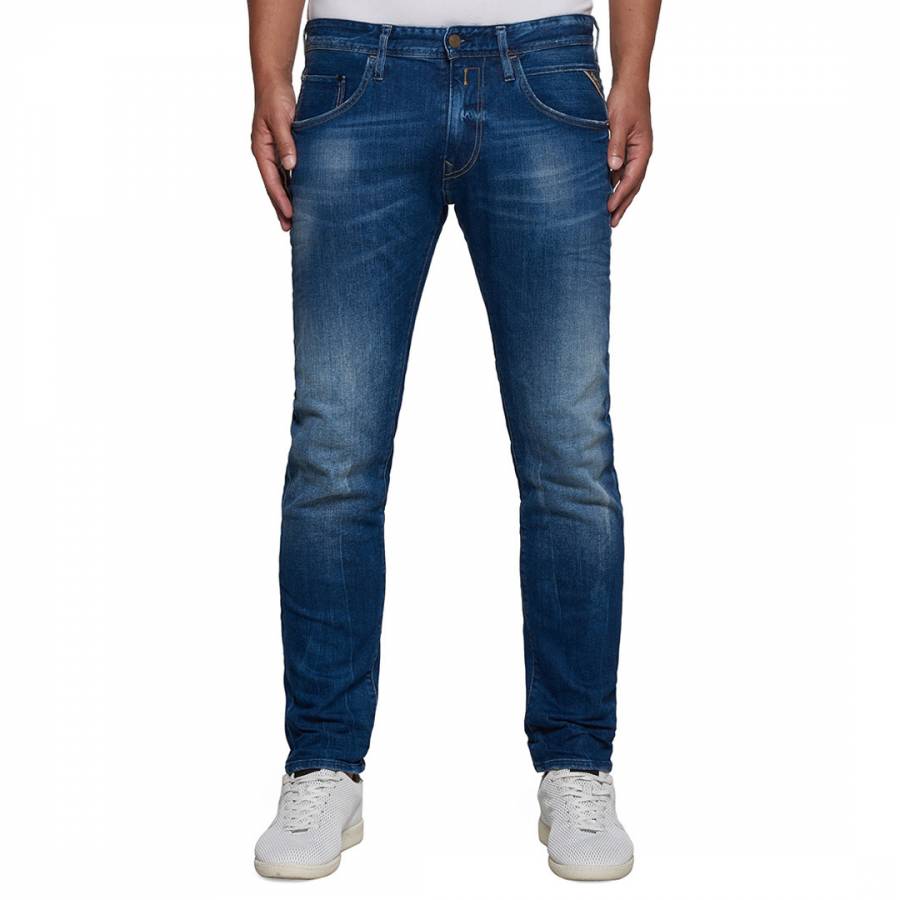 Washed Royal Blue Skinny Stretch Jeans - BrandAlley
