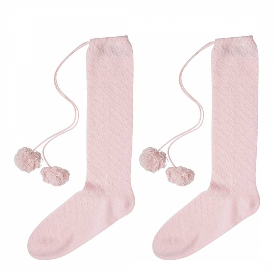 Pink Pom Pom Cashmere Socks - BrandAlley