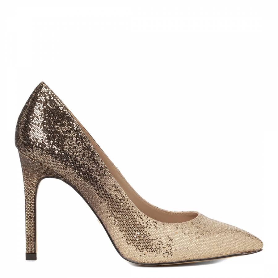 gold glitter court shoes
