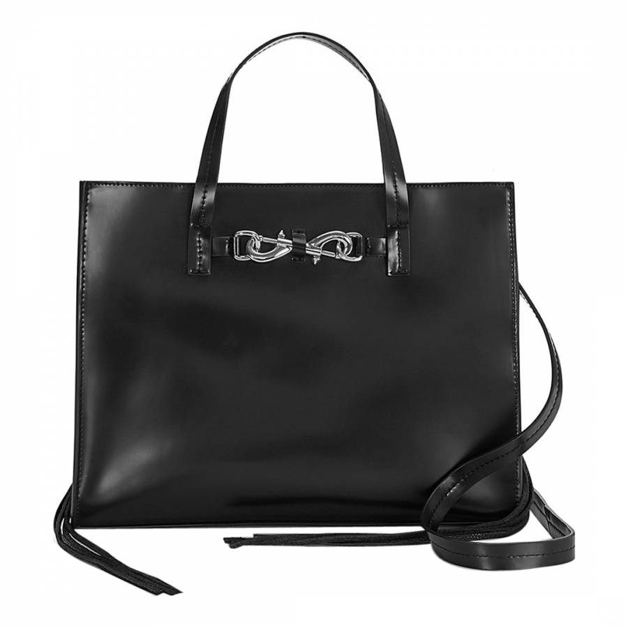 Black Leather Florence Tote Bag - BrandAlley