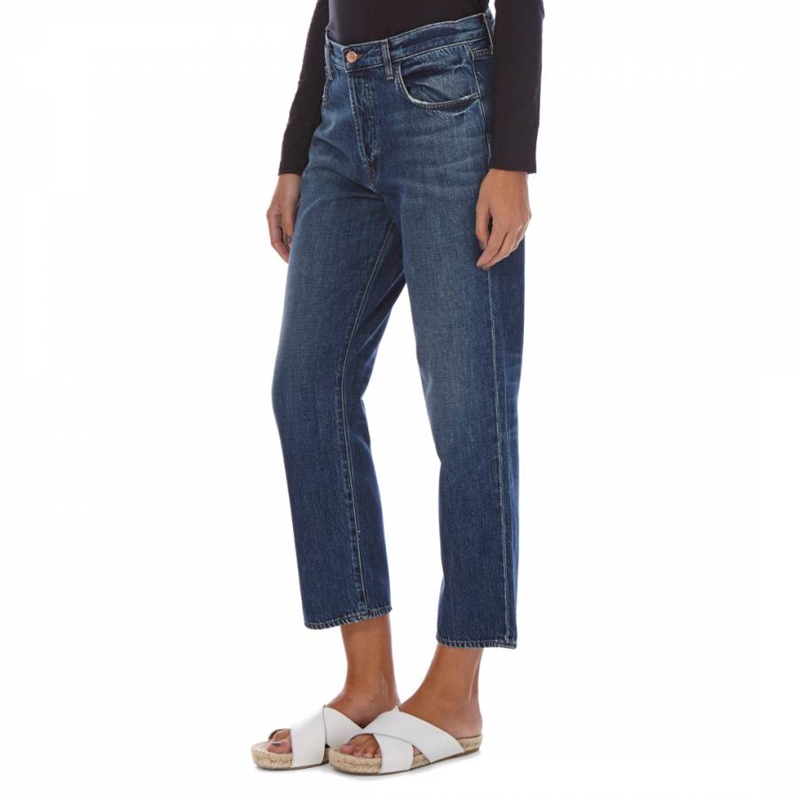 Blue Denim Ivy Cropped High Rise Jeans - BrandAlley