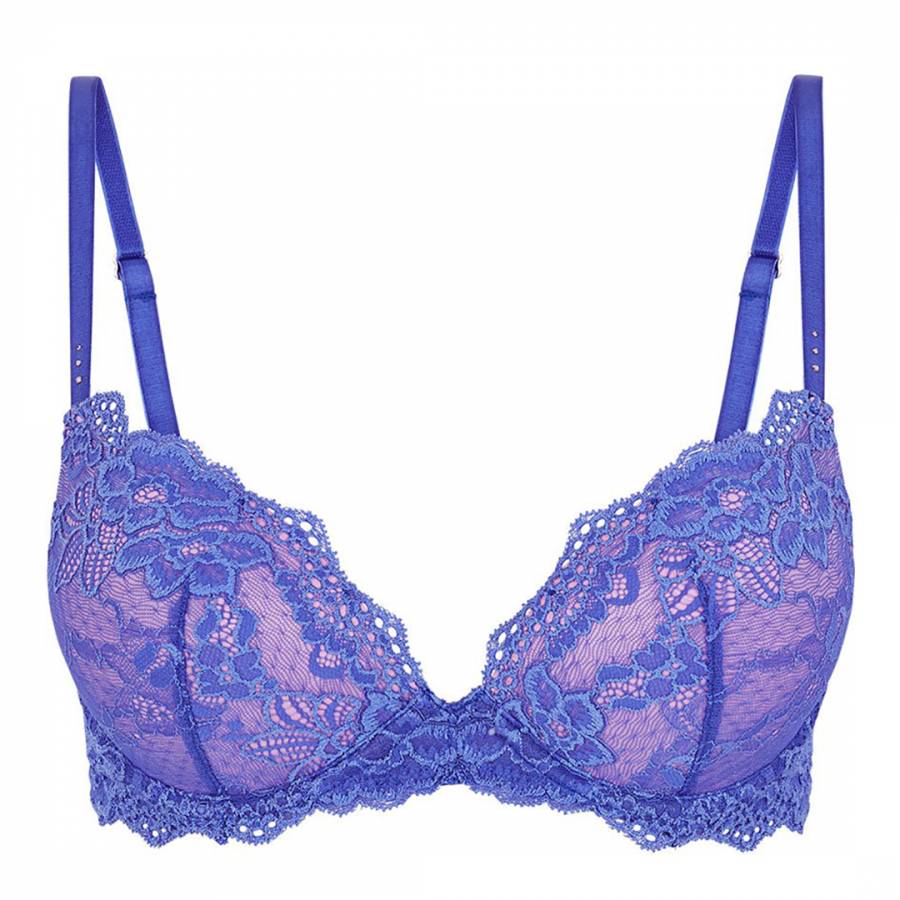 Blue Lace My Fit Push Up Plunge Bra - BrandAlley