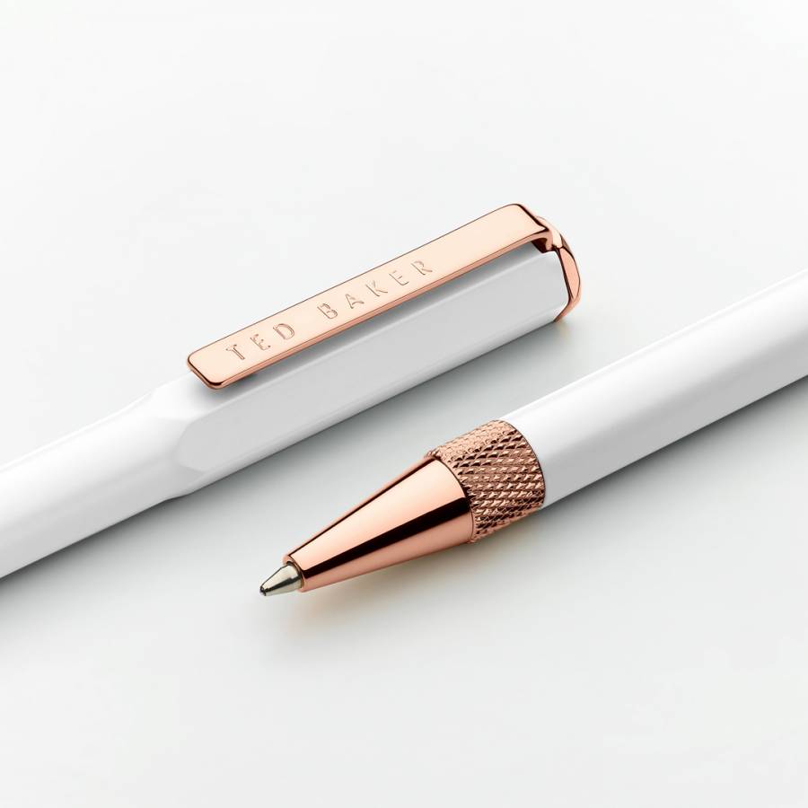White Quartz Premium Ballpoint Pen - BrandAlley How To Get Pen Out Of Quartz