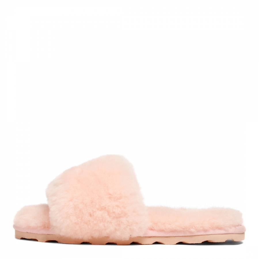 Pink Shearling Slide Slippers - BrandAlley