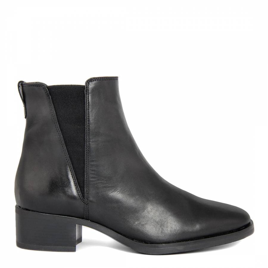 Black Calf Leather Chelsea Ankle Boots - BrandAlley