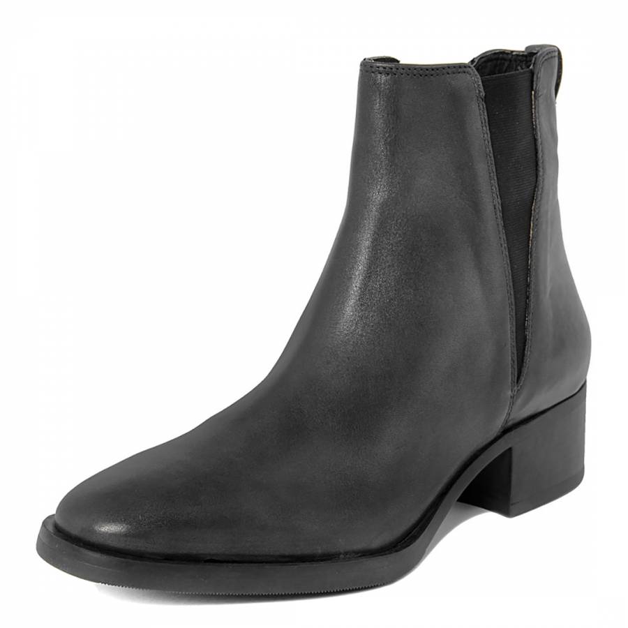 Black Calf Leather Chelsea Ankle Boots - BrandAlley