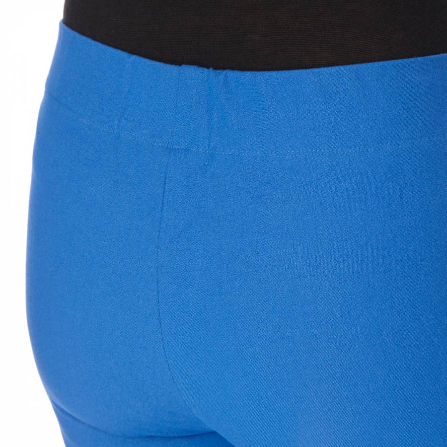 Blue Cotton Stretch Gabardine Leggings - BrandAlley