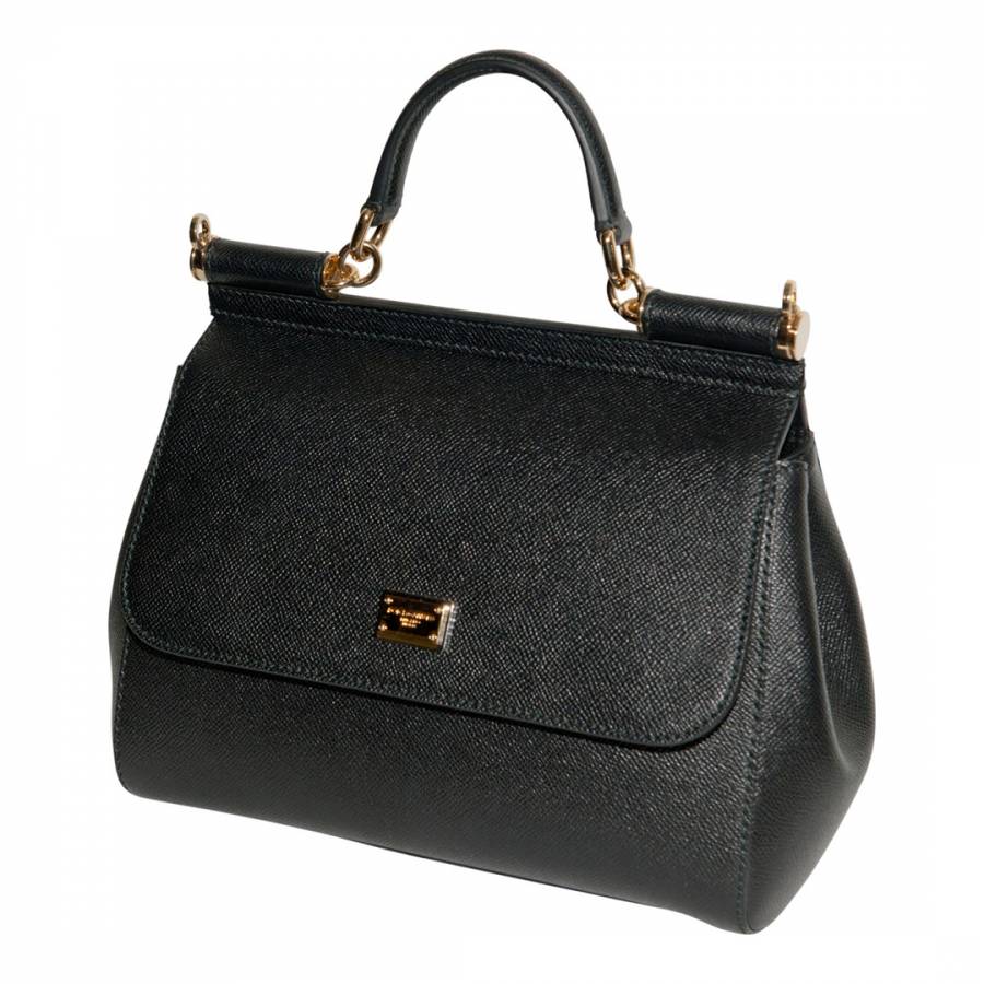 Black Leather Medium Miss Sicily Bag - BrandAlley