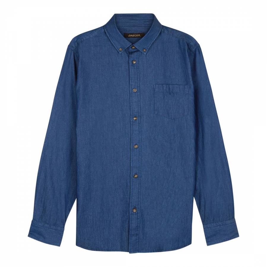 Dark Blue Cotton Shirt - BrandAlley