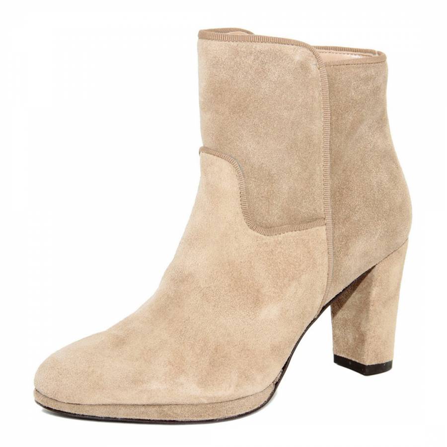 Beige Suede Ankle Boots - BrandAlley