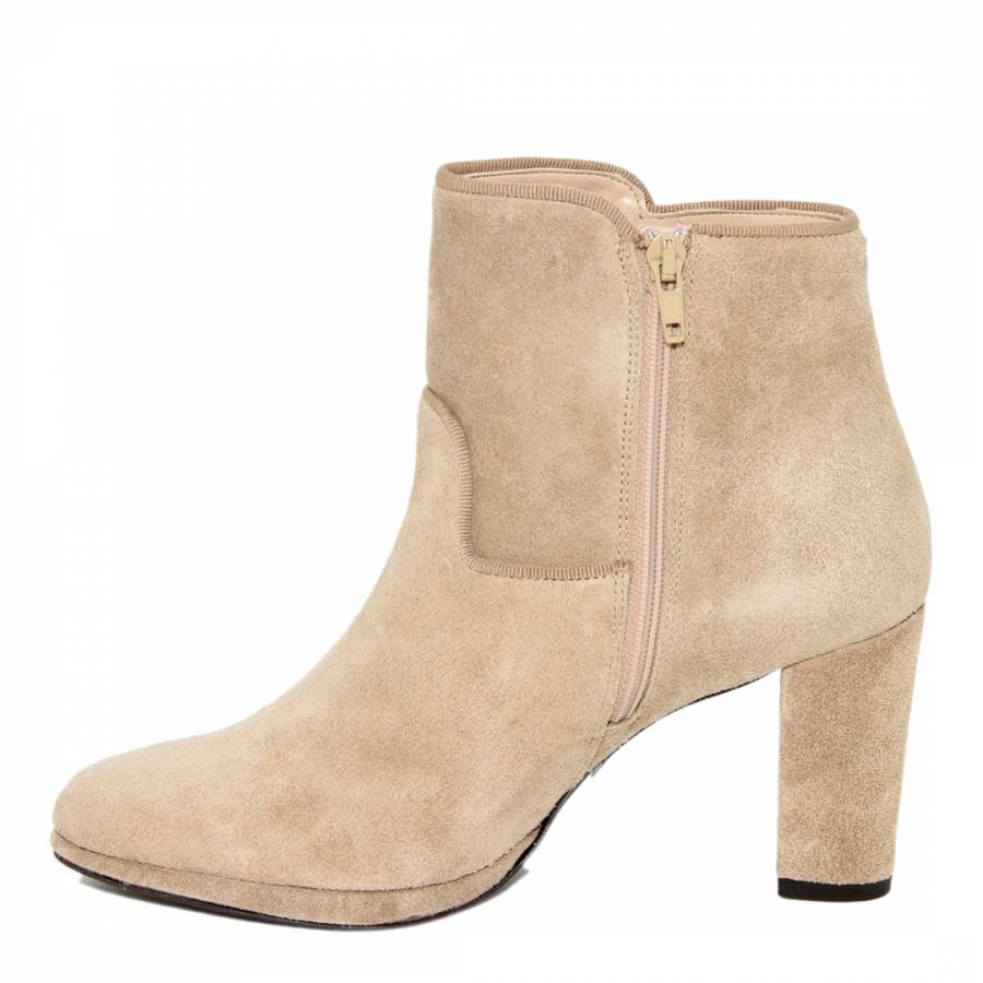 Beige Suede Ankle Boots - BrandAlley