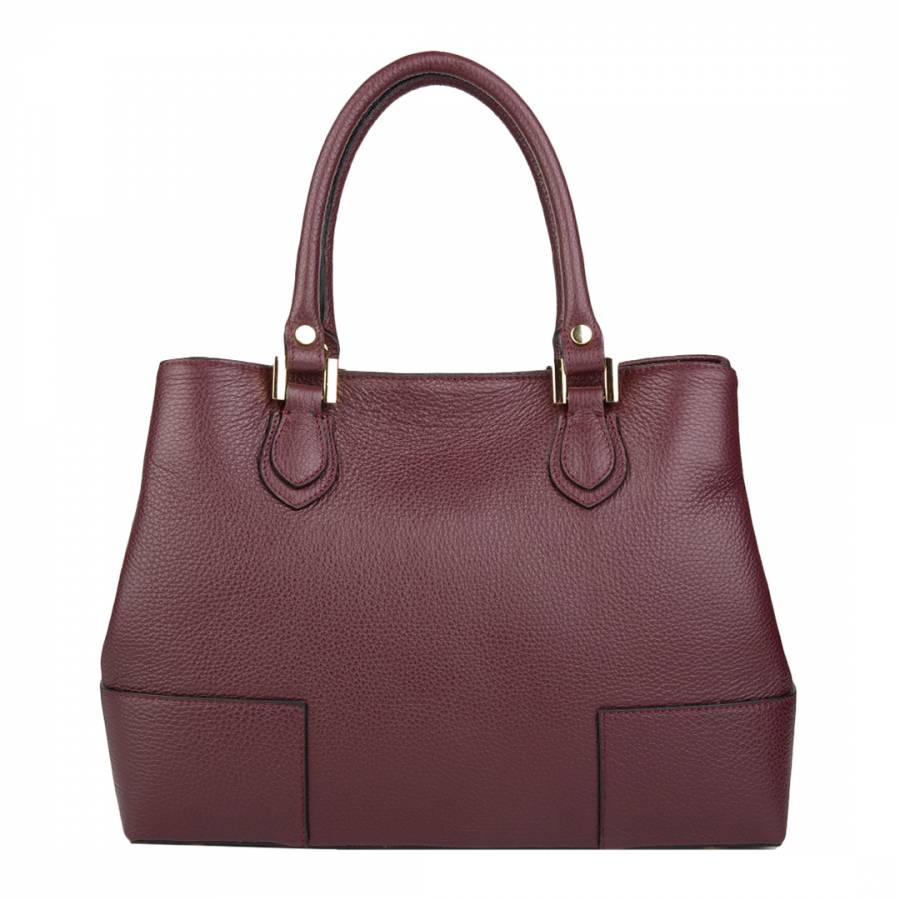 Bordeaux Leather Handbag - BrandAlley