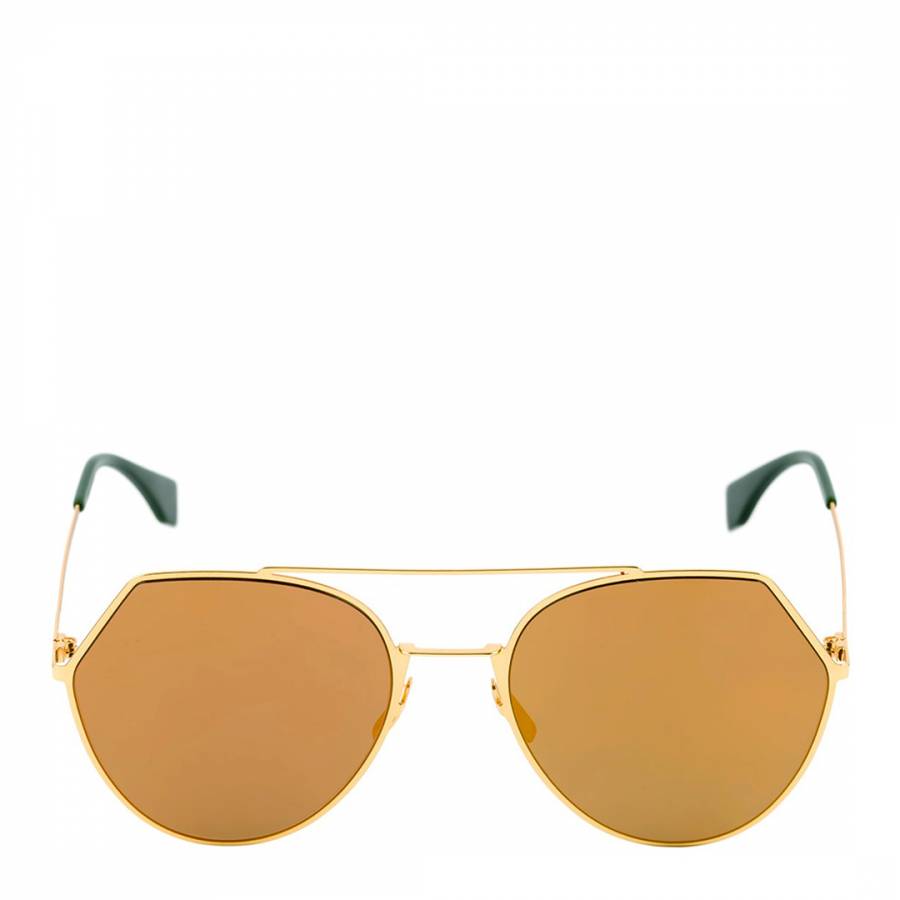 Women's Yellow Gold / Gold Mirror Sunglasses 55mm - BrandAlley