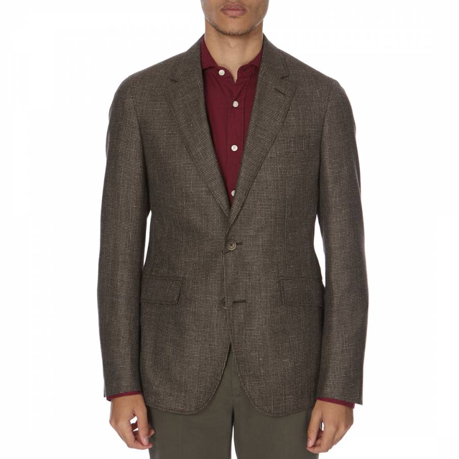 Brown Tailored Wool Blend Mayfair Jacket - BrandAlley