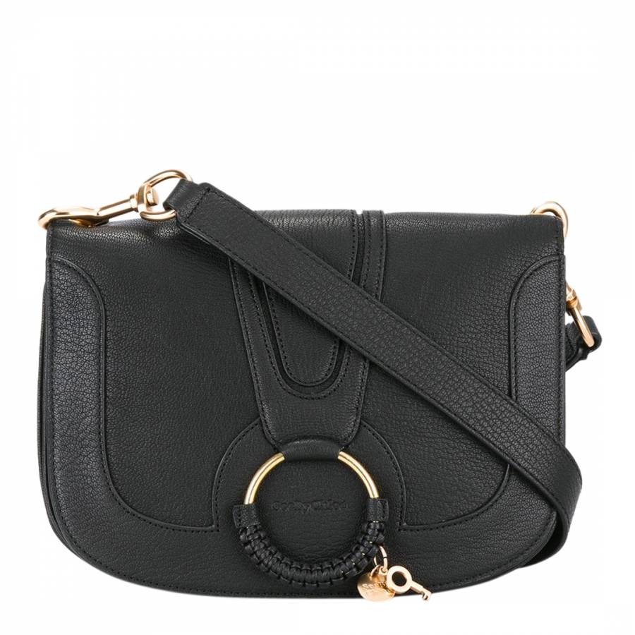Black Leather Large Hana Crossbody Bag - BrandAlley