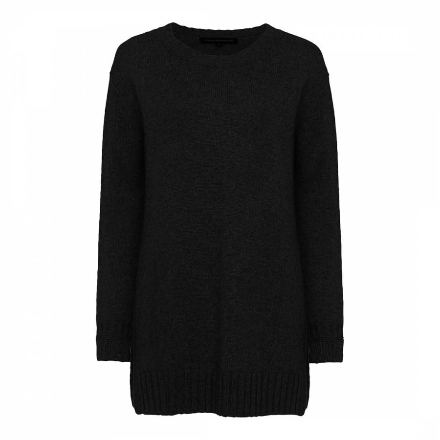 Black Wool/Cashmere Oversized Jumper - BrandAlley