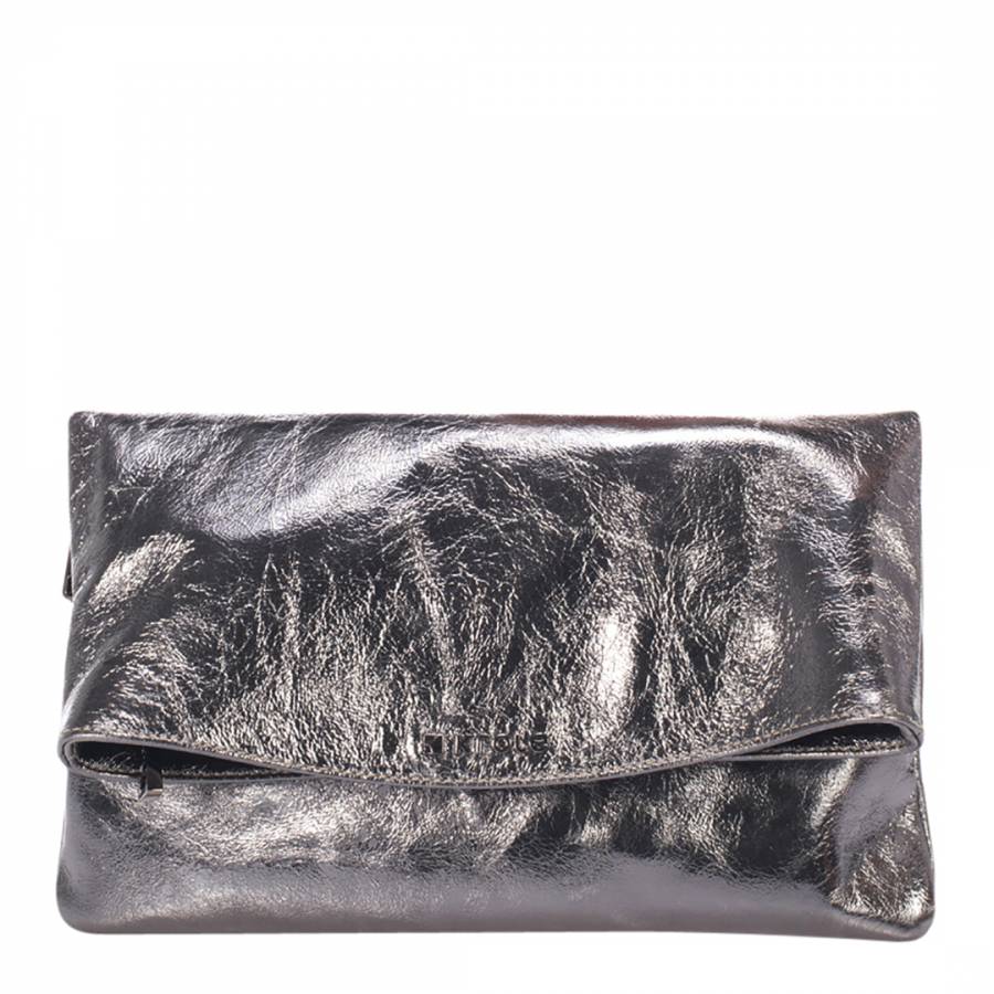 dark silver clutch bag
