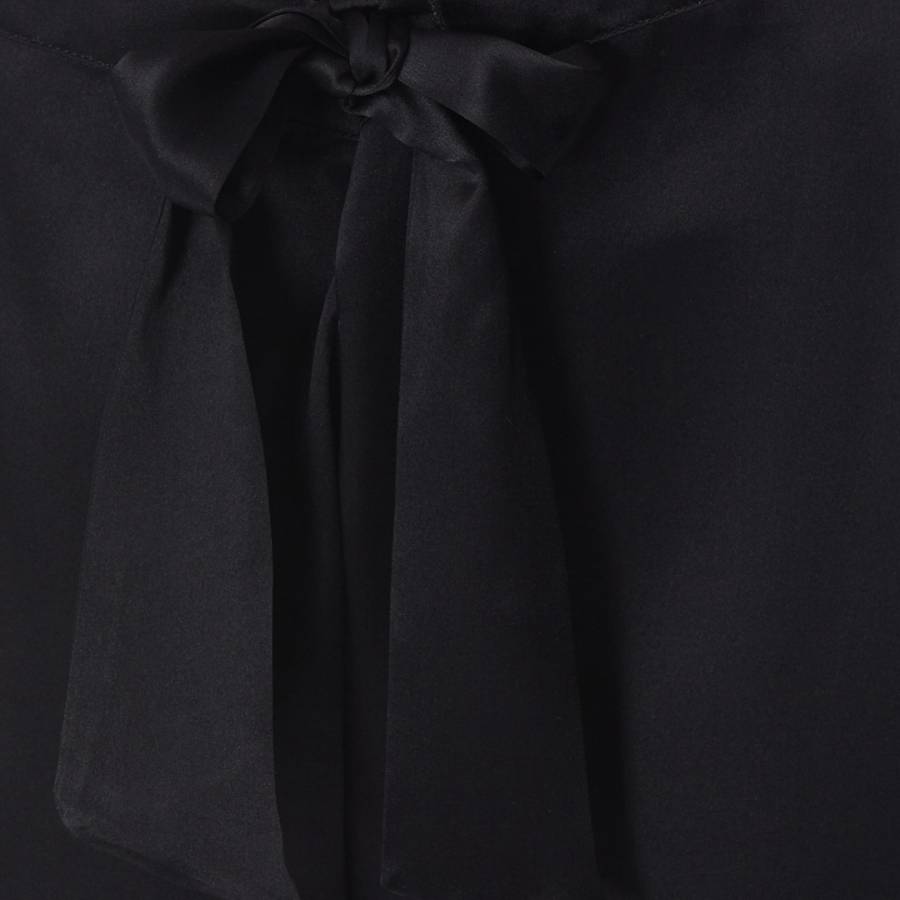 Black/Ivory Silk Long Sleeve PJ Set - BrandAlley