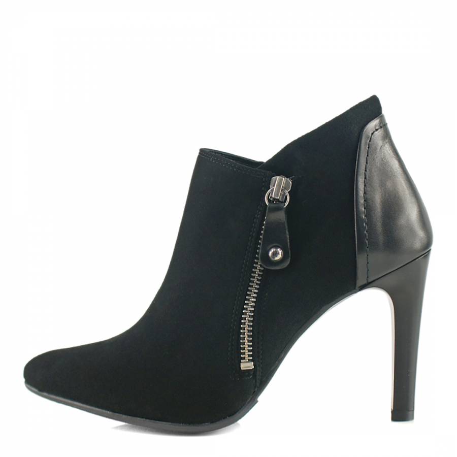 Black Suede Spike Heel Boots - BrandAlley