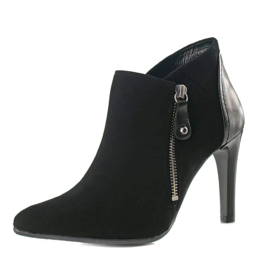 Black Suede Spike Heel Boots - BrandAlley