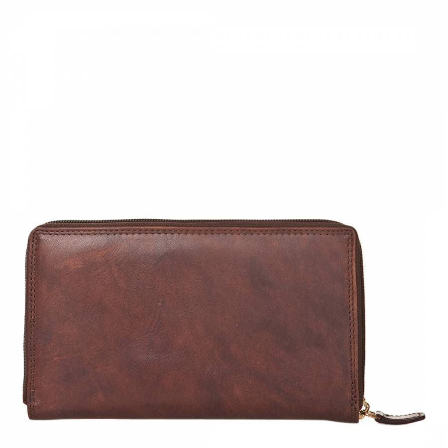 Womens Dark Brown Leather Wallet - BrandAlley
