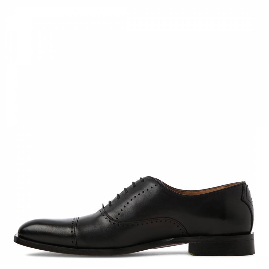 Black Livorno Toe Cap Oxford Shoes - BrandAlley