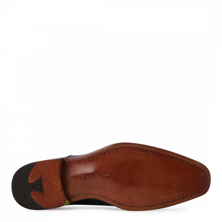 Black Livorno Toe Cap Oxford Shoes - BrandAlley