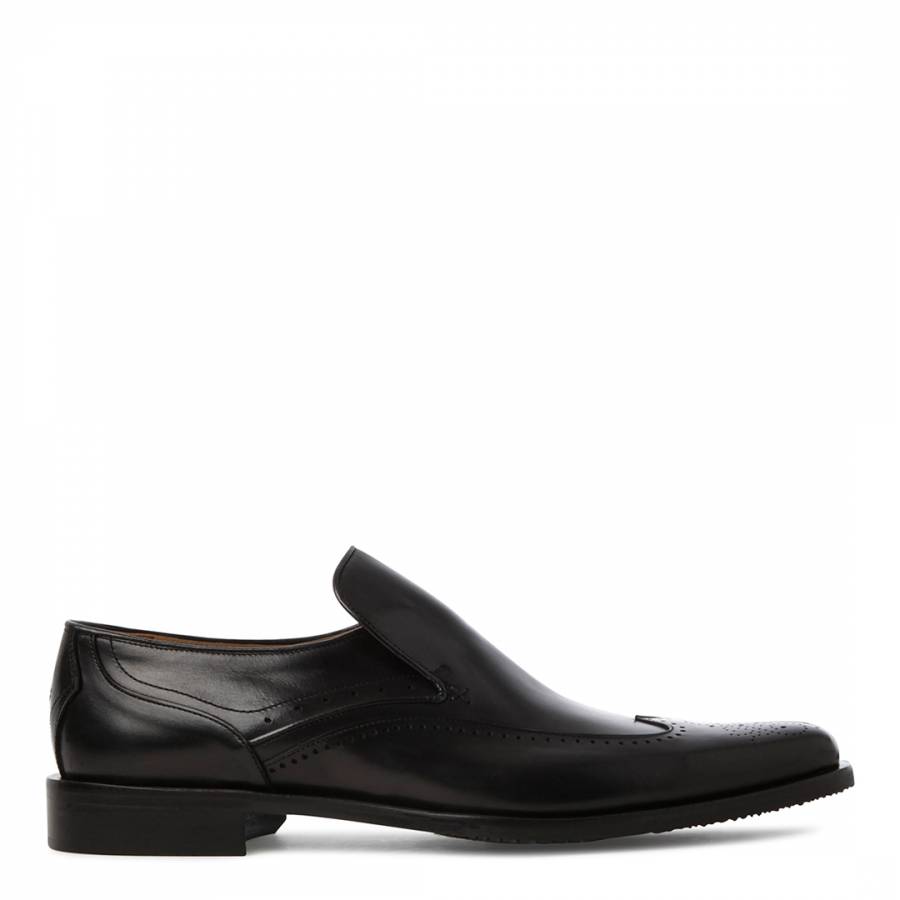 Black Leather Muraglione Wingtip Loafers - BrandAlley