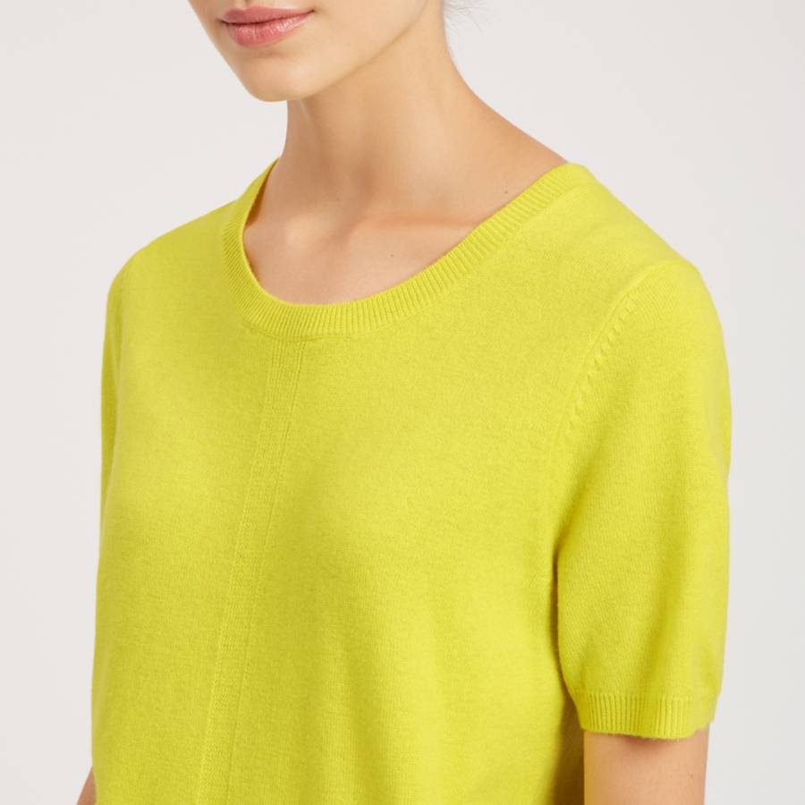 Lime Green Wool Cashmere Short Sleeve Sweater - BrandAlley