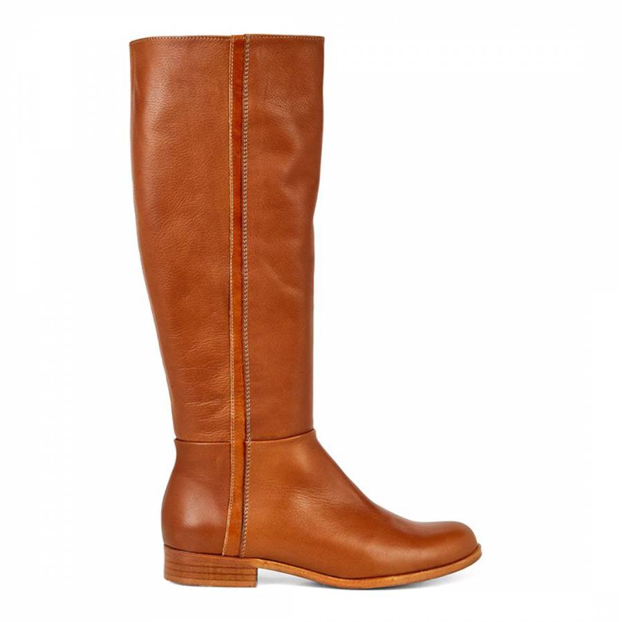Tan Wide Fit Diane Knee High Boots - BrandAlley