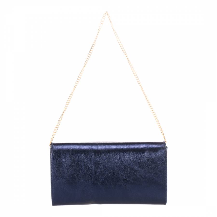 Blue Leather Crossbody/Clutch Bag - BrandAlley