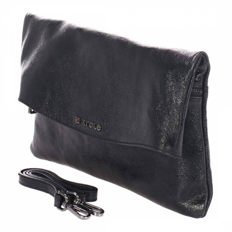 Black Leather Clutch Bag - BrandAlley