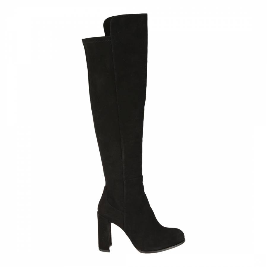 Stuart Weitzman Black Suede All Jill Over The Knee Boots