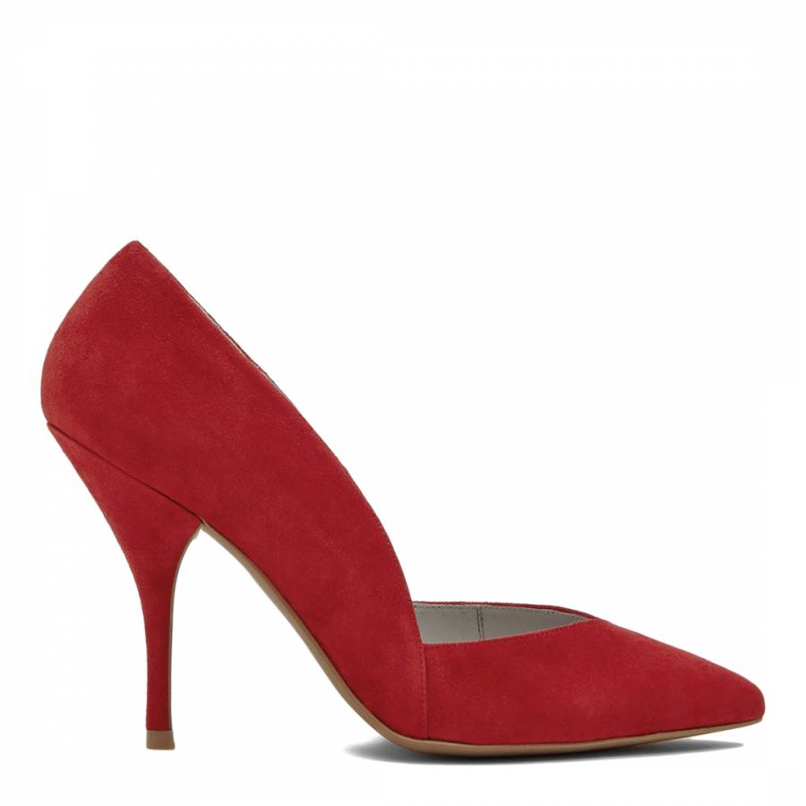 Red Suede Arya Mid Heel Court Shoes - BrandAlley
