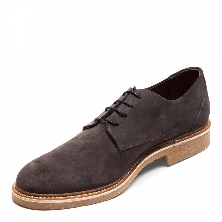 Grey Suede Derby Shoes - BrandAlley