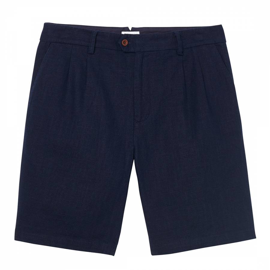 Navy Linen Cotton Shorts - BrandAlley