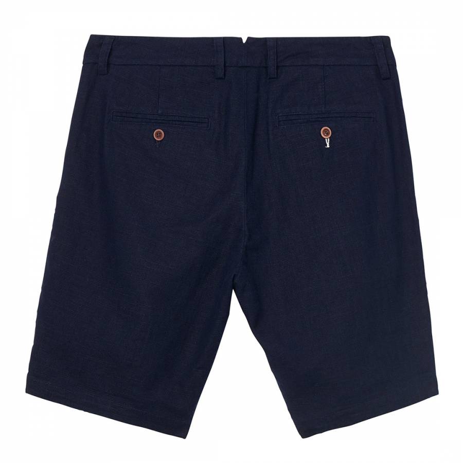 Navy Linen Cotton Shorts - BrandAlley