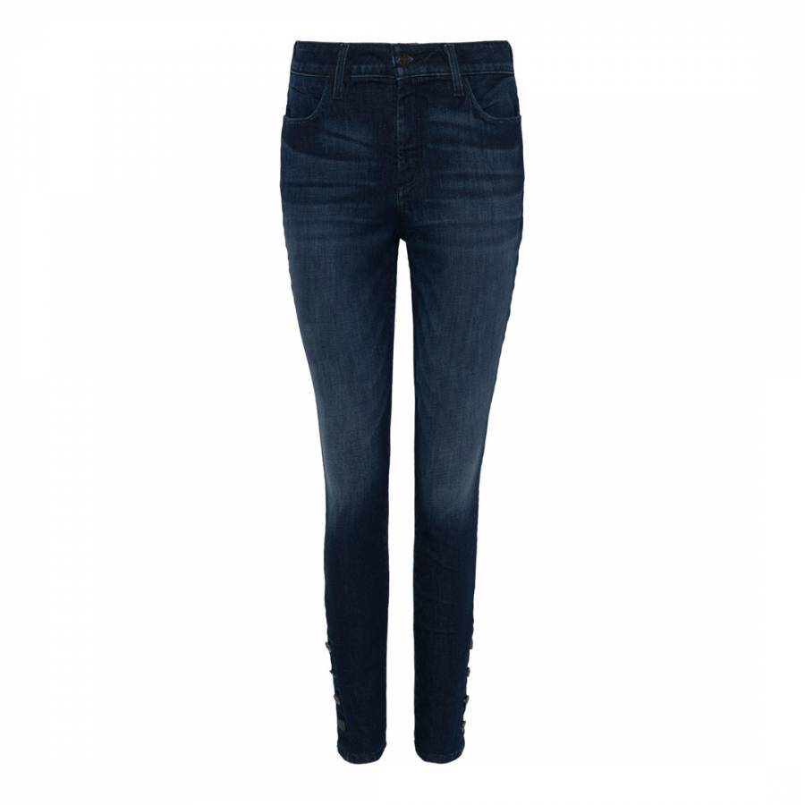 Mid Blue Ami Button Ankle Skinny Jeggings - BrandAlley