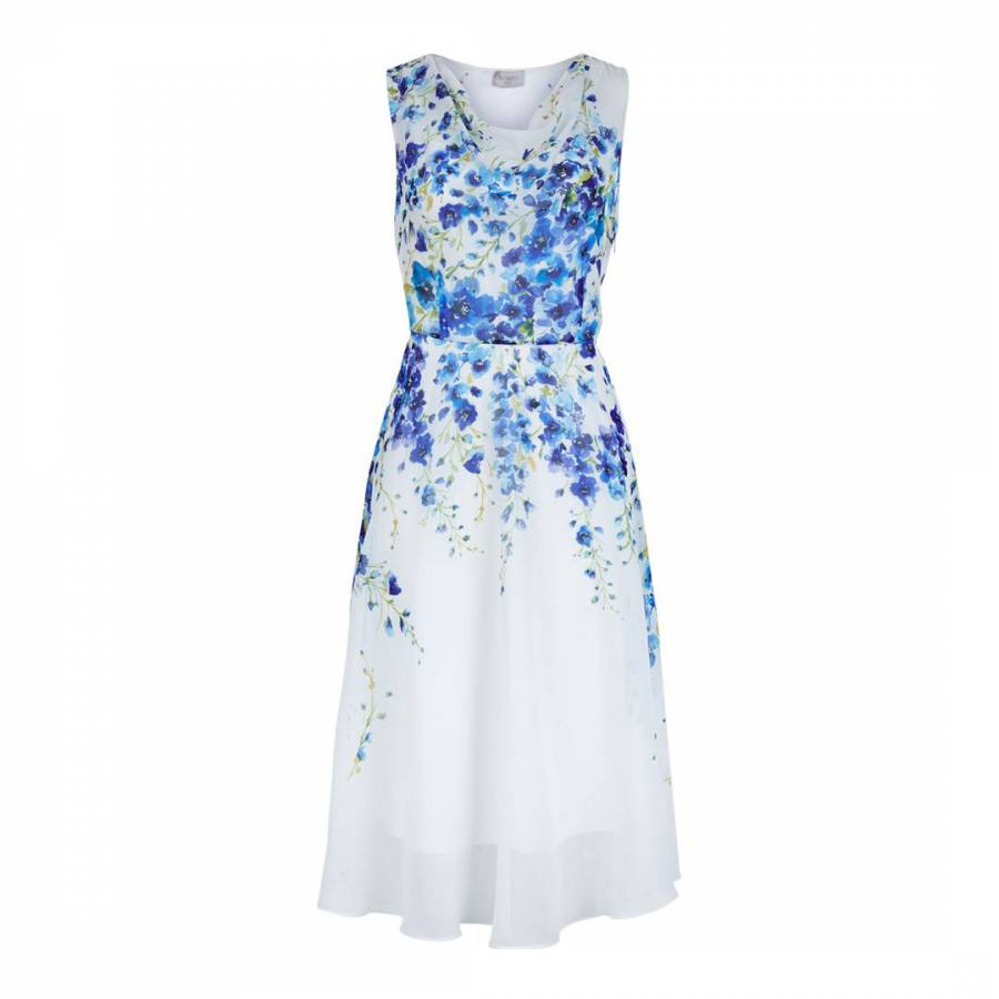 hobbs blue and white floral dress